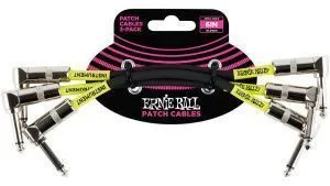 Ernie Ball 6050 Набор из 3-х инструментальных кабелей с угловыми джеками.