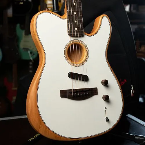 Fender Acoustasonic Player Telecaster Arctic White 2022 Mexico Электроакустическая гитара.