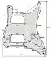 Musiclily MX2248AW Защитная накладка для электрогитары Fender Stratocaster HH, 3 слоя, белая.-3