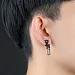 Серьги Скелет с короной. Цвет черный.-1