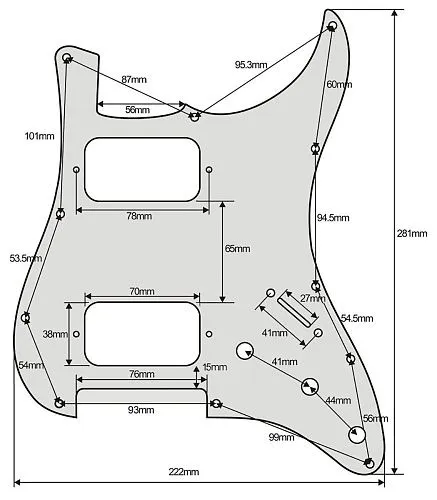Musiclily MX2248CM Защитная накладка для электрогитары Fender Stratocaster HH, 3 слоя, кремовая.
